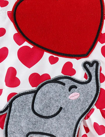 Elephant Appliqué Suspender Dress Set - Mini Taylor